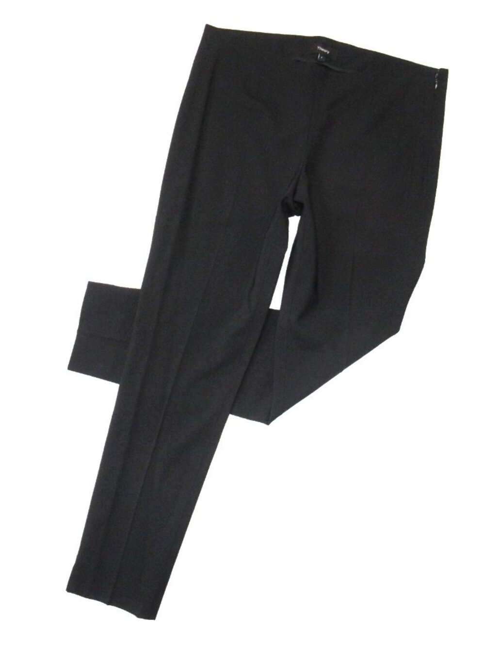 NWT Theory Belisa Sevona in Black Stretch Wool Side Zip Slim Ankle Pants 4